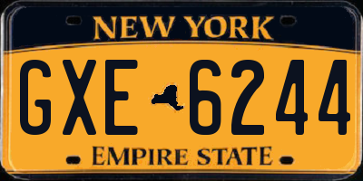 NY license plate GXE6244
