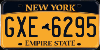 NY license plate GXE6295