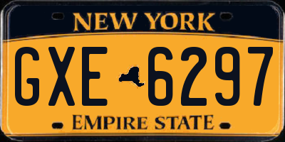 NY license plate GXE6297
