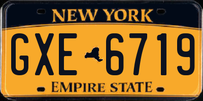 NY license plate GXE6719