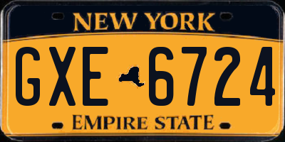 NY license plate GXE6724