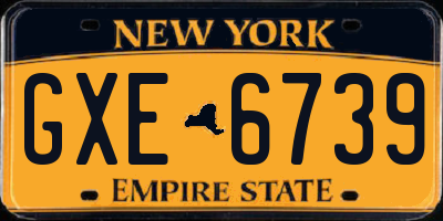 NY license plate GXE6739