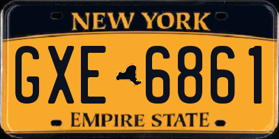 NY license plate GXE6861