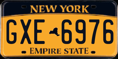 NY license plate GXE6976