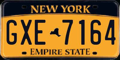 NY license plate GXE7164