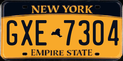 NY license plate GXE7304
