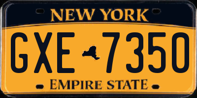 NY license plate GXE7350