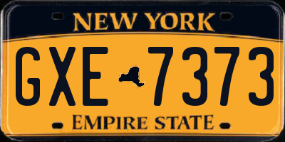 NY license plate GXE7373