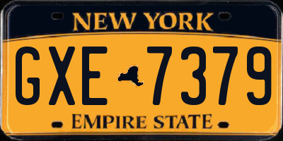 NY license plate GXE7379