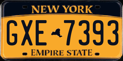 NY license plate GXE7393