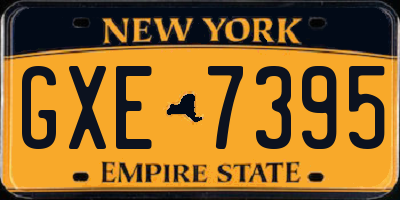 NY license plate GXE7395