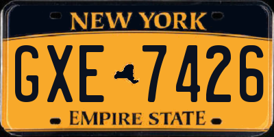 NY license plate GXE7426