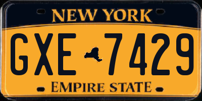 NY license plate GXE7429