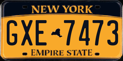 NY license plate GXE7473