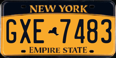 NY license plate GXE7483