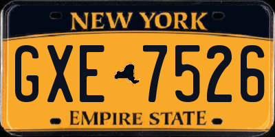 NY license plate GXE7526