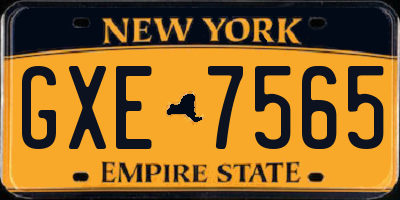 NY license plate GXE7565