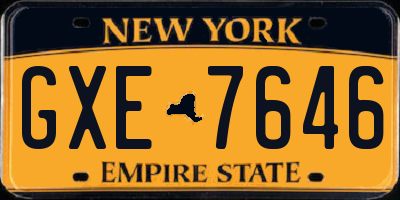 NY license plate GXE7646