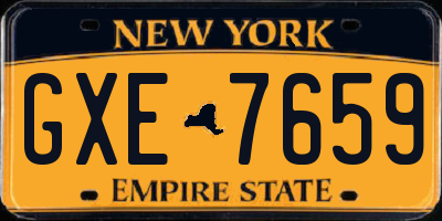 NY license plate GXE7659