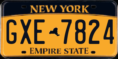 NY license plate GXE7824