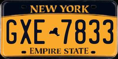 NY license plate GXE7833