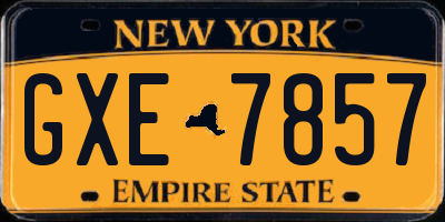 NY license plate GXE7857
