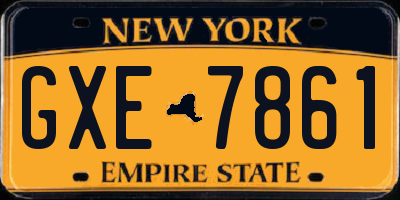 NY license plate GXE7861