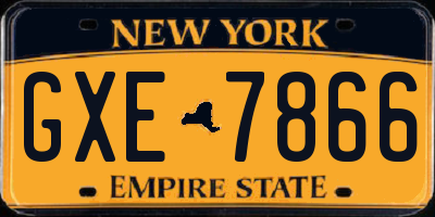 NY license plate GXE7866
