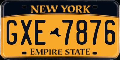 NY license plate GXE7876