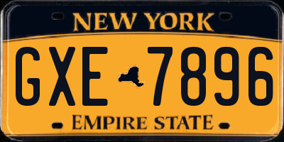 NY license plate GXE7896