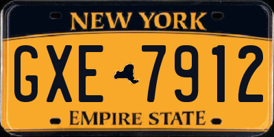 NY license plate GXE7912