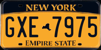 NY license plate GXE7975