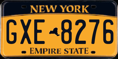 NY license plate GXE8276