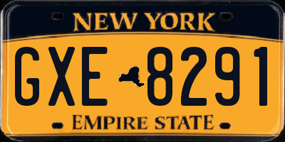 NY license plate GXE8291