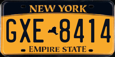NY license plate GXE8414
