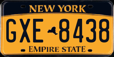 NY license plate GXE8438