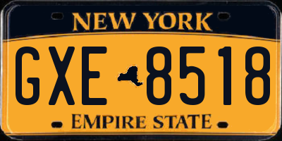 NY license plate GXE8518