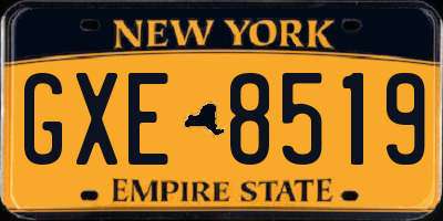 NY license plate GXE8519