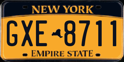 NY license plate GXE8711