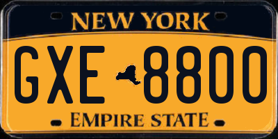 NY license plate GXE8800