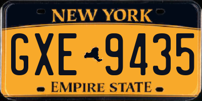 NY license plate GXE9435
