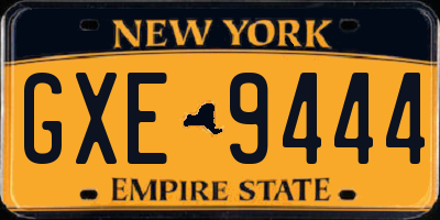 NY license plate GXE9444