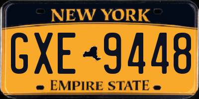 NY license plate GXE9448