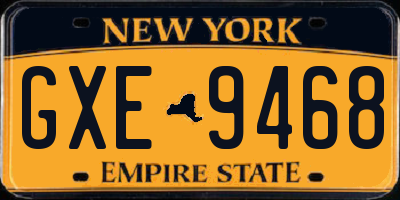 NY license plate GXE9468