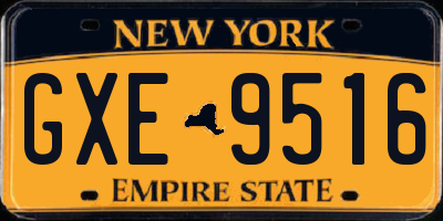 NY license plate GXE9516