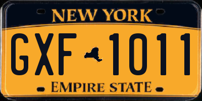 NY license plate GXF1011