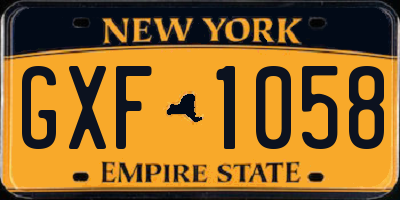NY license plate GXF1058