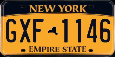 NY license plate GXF1146