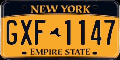 NY license plate GXF1147