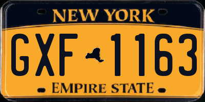 NY license plate GXF1163